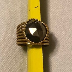Gold and pyrite adjustable ring
